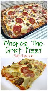 Where S The Crust Pizza Pizza Crust Made With Cream Cheese Eggs Garlic And Parmesan Cheese No Gluten Top With Keto Recipes Easy Recipes Low Carb Recipes