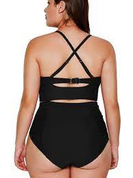 Women S Plus Size High Waist Bikini Set Push Up Bra Swimwear Beach Bathing Suit Walmart Com Swimsuits High Waisted Plus Size Bikini Swimwear High Waisted