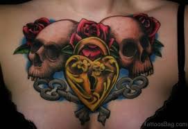 The skull and roses tattoo is one of the most popular skull tattoos which are heavily carried by women.the skull tattoo is a symbol of death and mortality while a rose is a symbol of beauty and life. 99 Top Class Skull Tattoos On Chest