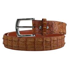 Light Brown Genuine Crocodile Backbone Belts