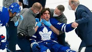 Got the beer, got the wings! Leafs Tavares Conscious Communicating After Being Stretchered Off Against Habs Cbc Sports