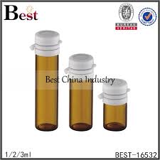 Amber glass bottles help to insure product integrity for long term storage by filtering out blue and ultraviolet light. Factory Customized Amber Glass Tube Bottle With Tear Off Cap 1 2 3ml Factory In Malaysia Best Packaging