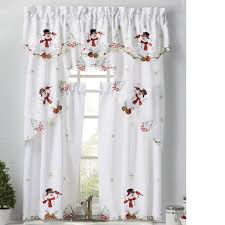 embroidered snowman window treatments