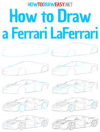 To draw a car easy, the first thing you need to indicate its body (by the way, this is the most expensive part of any automobile). How To Draw A Ferrari Laferrari How To Draw Easy