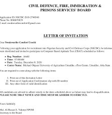 How to write the best job application letter in nigeria? Check Nscdc Cbt Exams Invitation Letter Now Voice Of Nigeria