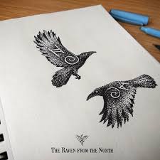 Since ancient times the raven has been you can explore your options by getting a raven tattoo done in different and unique designs that will a simple tattoo of a raven in a flying away action is a timeless option among tattoo enthusiasts. Drawing Ink Illustration Simple 65 Super Ideas Norse Tattoo Raven Tattoo Rune Tattoo