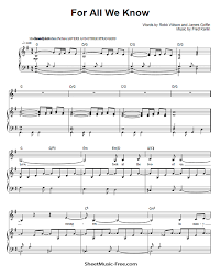 The carpenters on universal music publishing: For All We Know Sheet Music Carpenters Sheetmusic Free Com