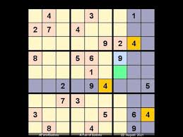 Enter numbers into the blank spaces so that each row, column and 3x3 box contains the numbers 1 to 9. How To Solve Washington Times Sudoku Difficult August 22 2021 Youtube