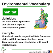 A habitat is characterized by a relative uniformity of the physical environment and fairly close in terms of region, a habitat may comprise a desert, a tropical forest, a prairie field, the arctic tundra or. American English At State What S A Habitat Find Out With Today S Americanenglish Environmental Awareness Graphic What Types Of Natural Habitats E G Forests Deserts Are In Your Country Facebook
