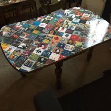Album Cover Decoupage Table Decoupage Table Music Room Decor Table