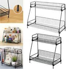 Maybe you would like to learn more about one of these? 2 Tier Iron Rack Wire Basket Storage Container Desktop Shelf Kitchen Bathroom Uk Ebay