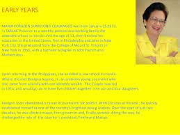 She also was fluent in tagalog, kapampangan, and english. Power Point Cory Aquino