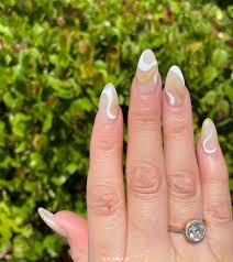 Nude, white and silver chevron nail design. 23 White And Gold Nails Easy To Try In Spring 2021