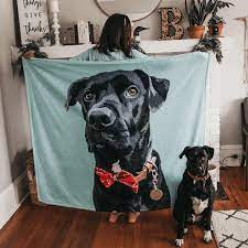 Our crown & paw customized pet blankets make the most thoughtful gifts to pet owners everywhere. Custom Dog Blanket Personalized Pet Photo Blanket Art Portrait Blanket Get Photo Blanket