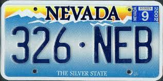 Nevada The Silver State License Plate Number Plate Nevada