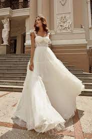 Dana Chic Wedding Dress With Corset Bodice Straps Tiered Etsy Chic Wedding Dresses A Line Bridal Gowns Modern Bridal Dress