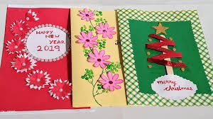 Making diwali cards is not at all difficult and you can further simplify the process by learning from this video. 3 Easy Handmade Greetings Card For New Year And Christmas Diy Greetings Card Youtube
