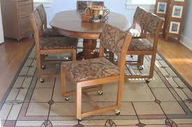 Call to order an oak chair with casters for your kitchen or dining room today. 6 Dining Chairs On Casters Cates Auction Realty Co Inc