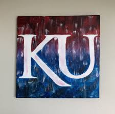 Ku University Of Kansas Canvas Diy Disney Canvas Art Canvas Art Painting College Canvas Paintings