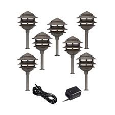 Pagoda Complete Outdoor 9 Piece Led Landscape Lighting Set 64n78 Lamps Plus
