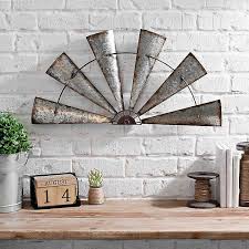 These beautiful farmhouse wall art ideas will help make your home feel cozy and collected without costing a ton of money. Rustic Galvanized Metal Half Windmill Wall Plaque Kirklands