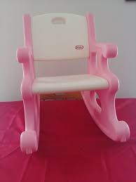 Little Tikes Pink White Victorian Rocking Chair Vintage Child Size Rocker Littletikes