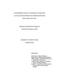 A Performer's Guide to John Musto's Penelope: A Cycle of Seven Songs for  Soprano and Piano