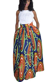 Jupe cloche, taille haute, plissée. Jupe Longue En Pagne Africain Taille Haute Resume Impression Marine Mb65008 5 Modebuy Com