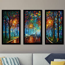 24 x 40 inches (60 cm x 100 cm) condition: Pictureperfectinternational Misty Mood By Leonid Afremov 3 Piece Framed Painting Print Set Wayfair