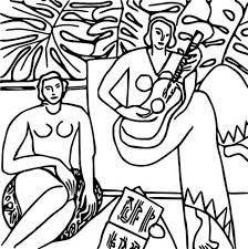 12 page pdf mural • 12 coloring pages • assembly instructions • coloring guide • single page version • finished 12 page dimensions: Art Therapy Coloring Page Matisse The Music 5