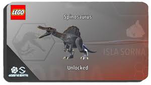 Of jurassic park, the lost world: Lego Jurassic World How To Unlock Spinosaurus Dinosaur Character Location Lego Jurassic World Lego Jurassic Park Lego Jurassic
