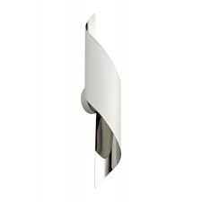 Matte black and antique brass modern wall sconce and led bulb. Large Modern White And Chrome Led Wall Washer Light