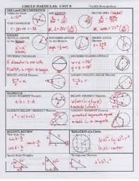 Circle Formula Sheet Blank Key Circle Formula Circle Graph Right Triangle