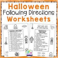 Halloween Following Directions Worksheets For Speech Therapy By Fun In Speech