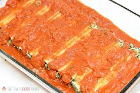 Cover with the remaining sauce and the parmesan cheese. Spinach Ricotta Manicotti Love Bakes Good Cakes