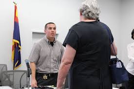 MCSO was pleased to be in Sun City West this morning to give a Senior  Safety Presentation sponsored the R.H. Johnson Library. Deputy Daniel Demara  was joined by Sgt. Polly White, Deputy