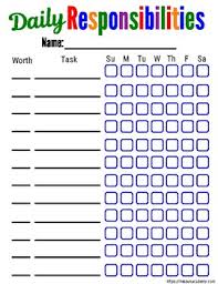 chore chart for kids with point value for purchasing prizes