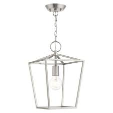 Livex Lighting 49432 91 Devonshire One Light Convertible Pendant In Brushed Nickel Brus In 2021 Brushed Nickel Pendant Lights Nickel Lighting Brushed Nickel Lighting