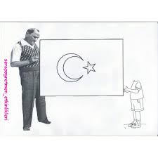 Atamizla Bayragimizi Tutan Erkek Cocuk Kalibim Boyama Sayfalari Okul Oncesi Faaliyetler