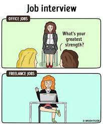 15 Brilliant Comic Strips Showing How Freelance Life Is Different To An Office Job Office Job Freelancer Quotes Graphic Design Memes