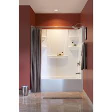 Over the years, i used some of the $20 bathtub refinishing kits found at home depot to touch up the peeling areas. Aquatic A2 30 In X 60 In X 76 In 4 Piece Shower Kit W Right Drain Alcove Tub And Direct To Stud Shower Wall Panels In White 6030ctsr Aw The Home Depot Shower Wall