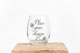 Stemless Wine Glass Mockup Psd Stemless Wine Glass Business Card Mock Up Mockup Psd