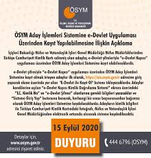 15 eylül 2020, 10:14 tarihinde eklendi. Osym On Twitter Osym Aday Islemleri Sistemine E Devlet Uygulamasi Uzerinden Kayit Yapilabilmesine Iliskin Aciklama Https T Co Ektyxps4sg Https T Co Kidvtkqaqc