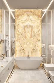 Master bath has floating vanities and glass details to create an open and light bathroom. 130 Materiaux Ideas Home Interior Design