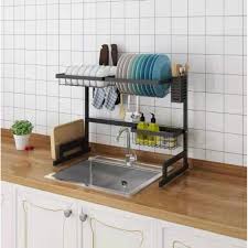 The right dish drying rack should fit on your counter or over the sink and hold up to everyday use. Single Sink Stainless Steel Dish Drying Rack Over Sink Shopee Philippines