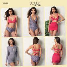 Vogue Pattern V9192 Misses Wrap Top Bikini One Piece Swimsuits Cover Ups Swimsuit Pattern Sewing Swimsuit Pattern Swimwear Pattern
