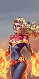 Captain Marvel Blonde Superhero Flight Art 1080x2160 Wallpaper Captain Marvel Marvel Art Superhero Wallpaper