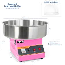 Vivo Pink Electric Commercial Cotton Candy Machine Candy Floss Maker With Bubble Shield Candy Kit 1 Walmart Com Walmart Com