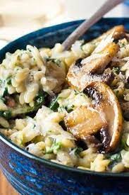 Creamy Mushroom And Spinach Orzo Risoni One Pot Recipe Recipes Pasta Dishes Food