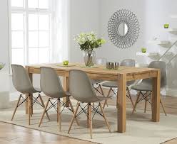 Verona 150cm Solid Oak Extending Dining Table With Charles Eames Style Dsw Eiffel Chairs Eames Dining Solid Oak Dining Table Dining Table Chairs